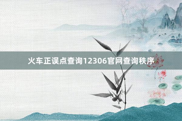 火车正误点查询12306官网查询秩序